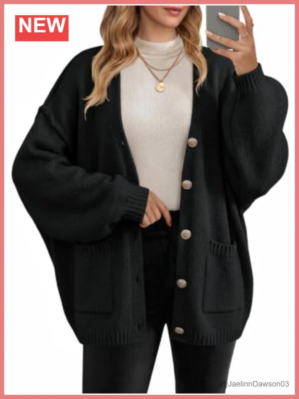 Women's Oversized Cardigan Sweater Button Up Chunky Knit